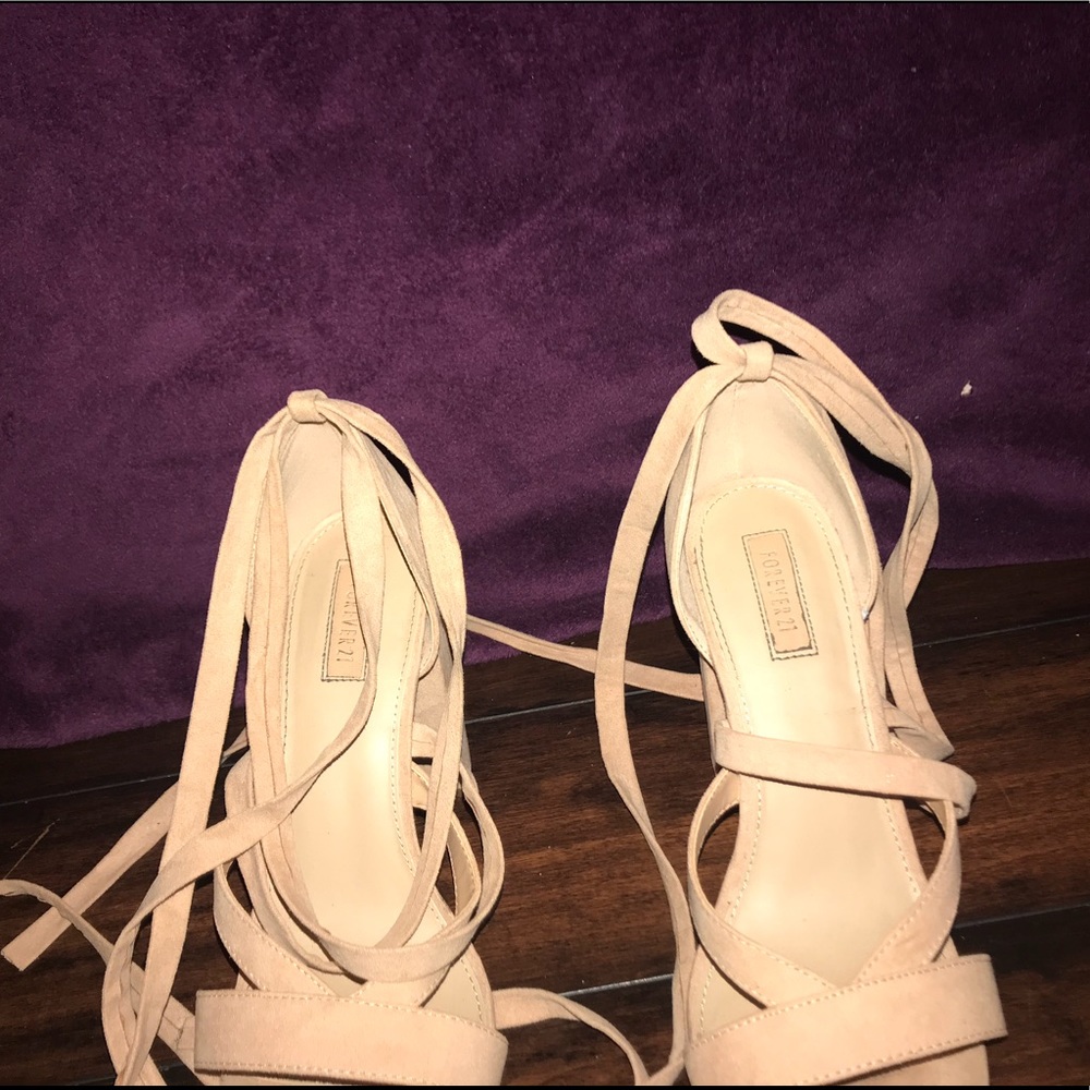 Lace up pink heels